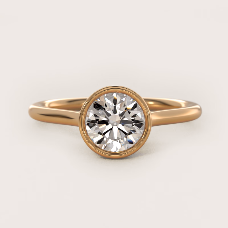 Comfort Fit Bezel Set Solitaire 14K Yellow Gold — $990
