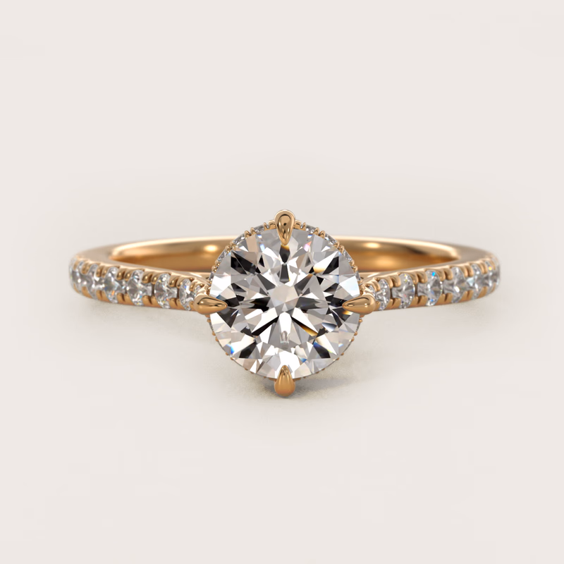 Cathedral Pavé Crown 14K Yellow Gold — $1,800
