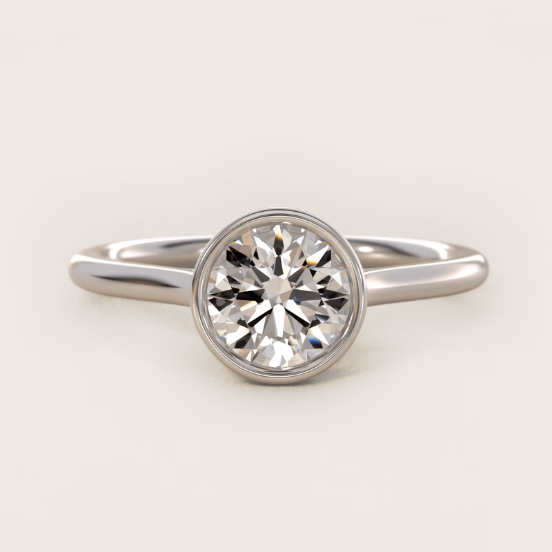Comfort Fit Bezel Set Solitaire Platinum — $1,250