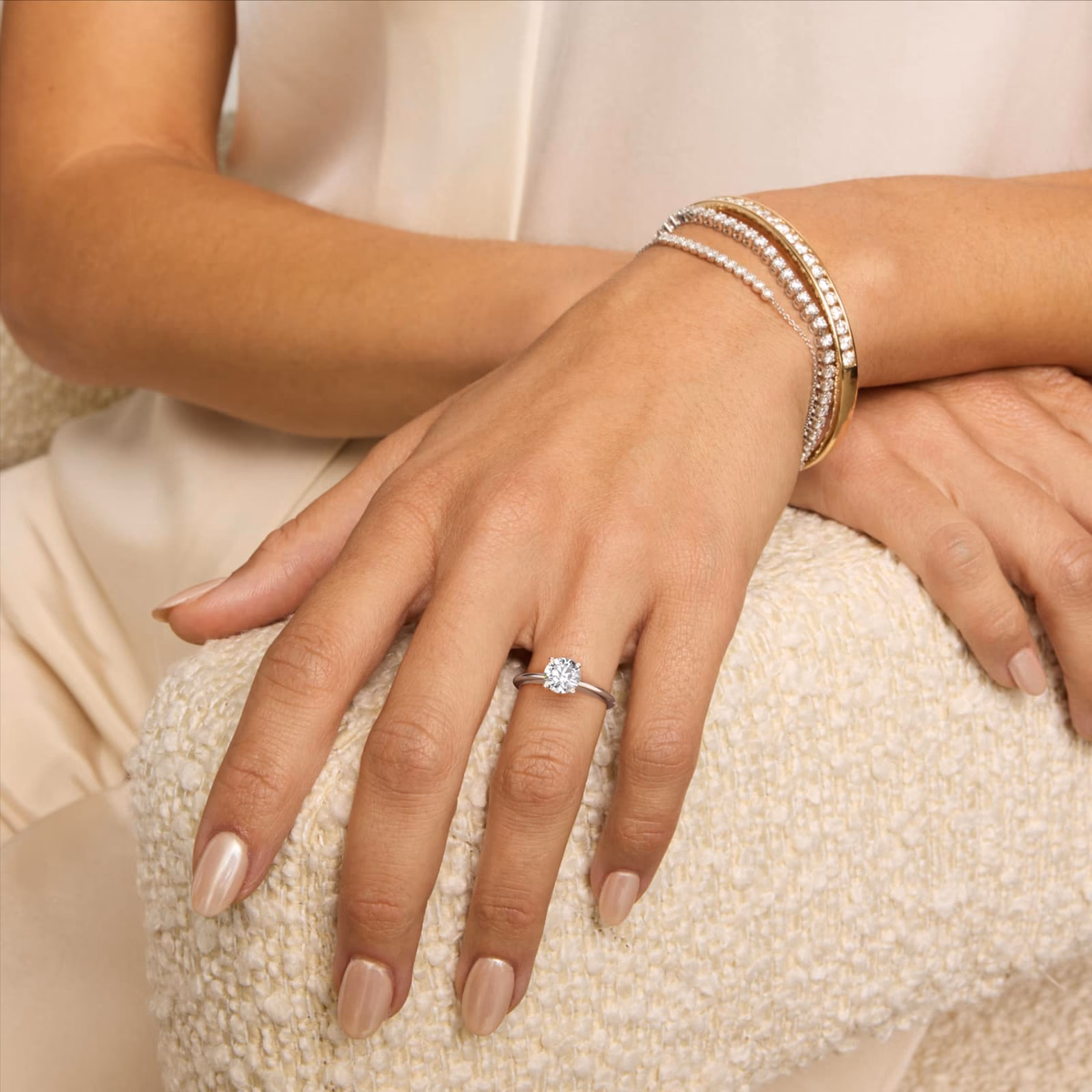 Blue Nile Pavé Engagement Ring White Gold