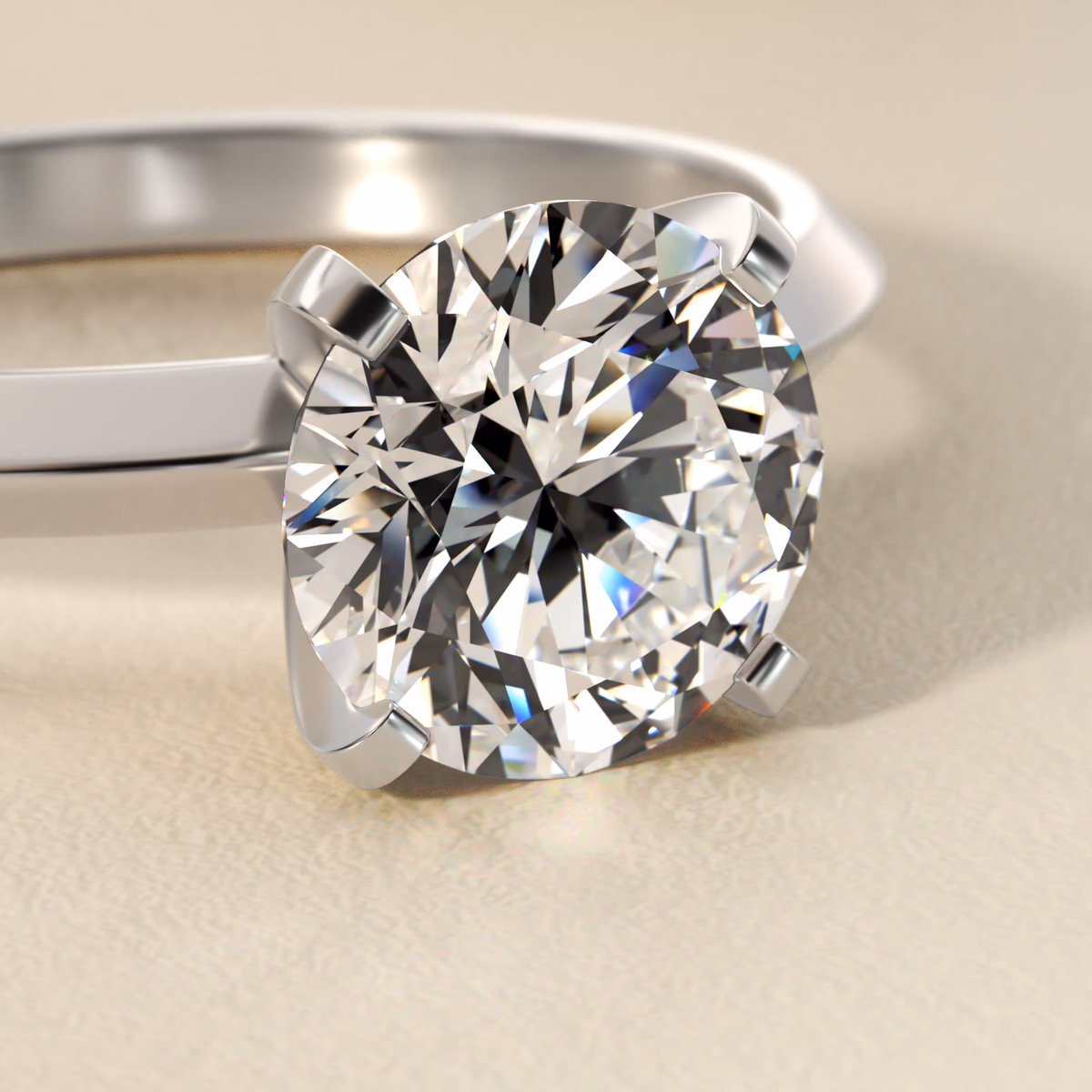 Blue Nile Solitaire Ring in White Gold Packshot