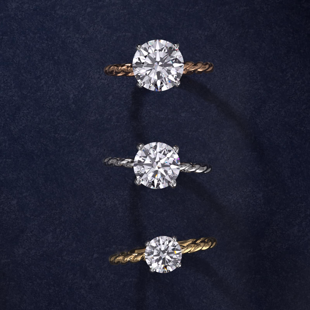 Blue Nile Solitaire Ring in White Gold Packshot