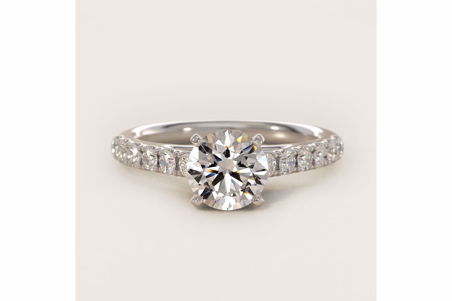 Riviera Cathedral Pavé Diamond Engagement Ring in Platinum · 1/2 ct. tw. · $2,890 setting · Blue Nile Riviera Cathedral Pavé Diamond Engagement Ring in Platinum (1/2 ct. tw.) — $2,890 setting price — Blue Nile