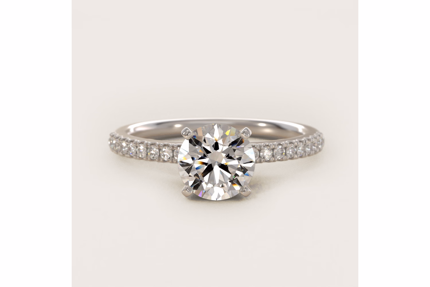Riviera Pavé Diamond Engagement Ring in 14k White Gold · 1/6 ct. tw. · $1,405 setting · 390 reviews · Blue Nile Riviera Pavé Diamond Engagement Ring in 14k White Gold (1/6 ct. tw.) — $1,405 setting price — Blue Nile