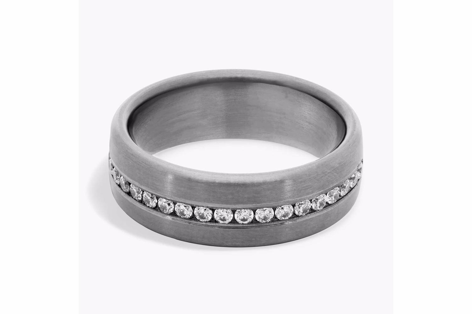Satin Finish Diamond Wedding Ring in Grey Tantalum, 7.5mm, 3/8 ct tw: $1,319 on sale from $1,885 on Blue Nile Satin Finish Diamond Wedding Ring in Grey Tantalum 7.5mm 3/8 ct — $1,319 on sale on Blue Nile