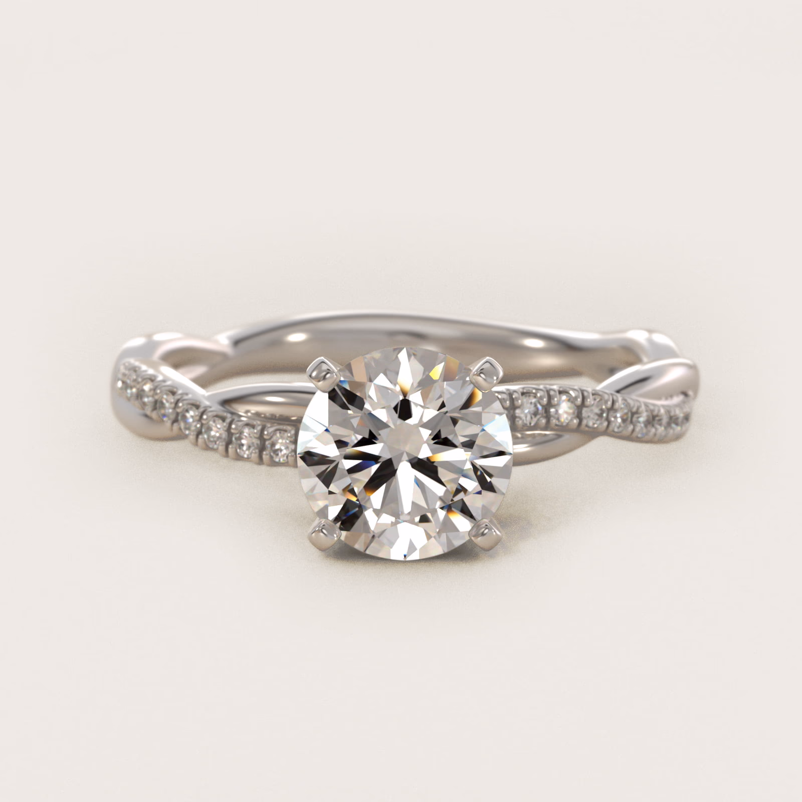 Blue Nile Round Diamond Preset Packshot White Gold Lab Grown