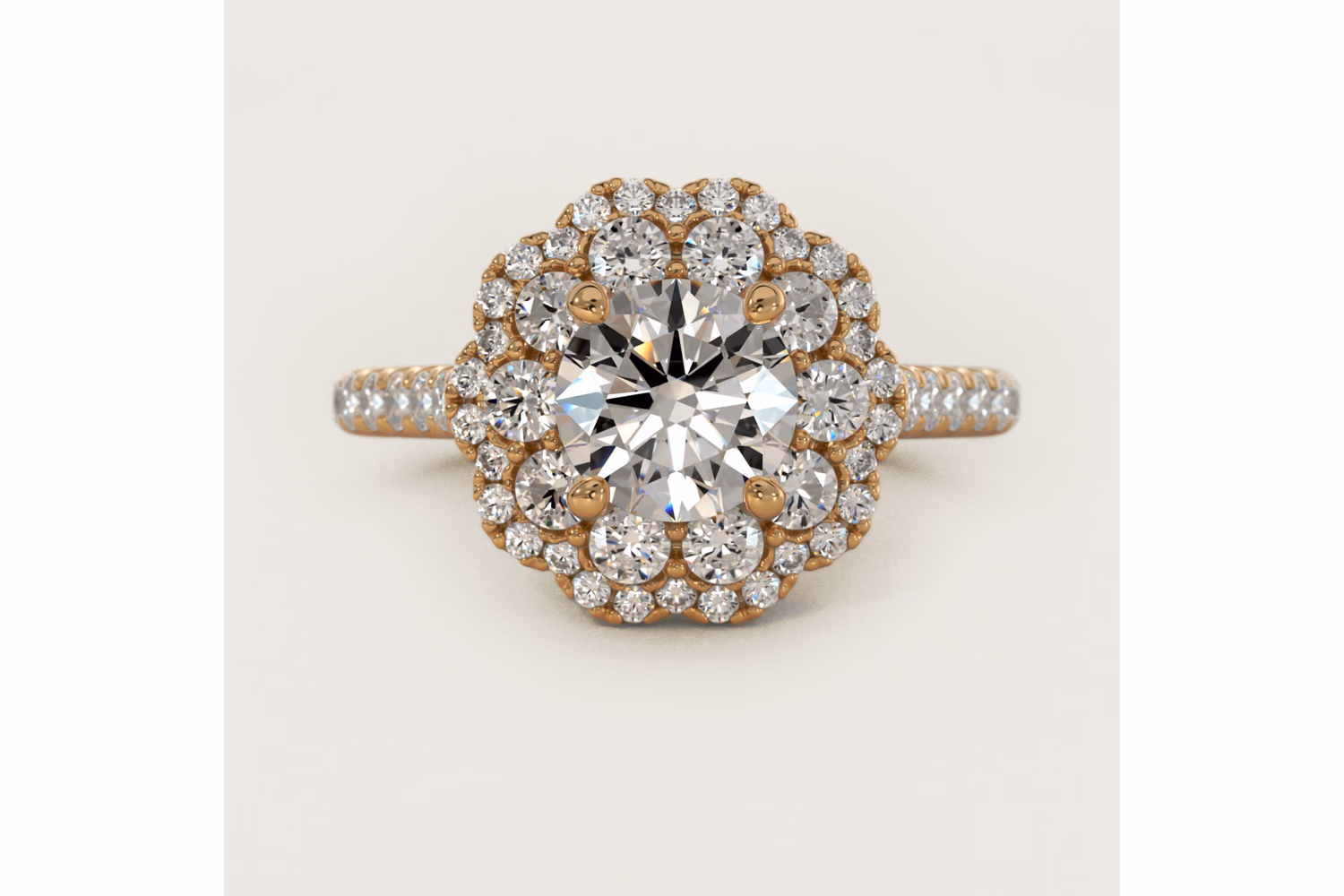 Vintage Diamond Halo Engagement Ring in 14k Yellow Gold (5/8 ct. tw.) — $3,940 setting price — Blue Nile