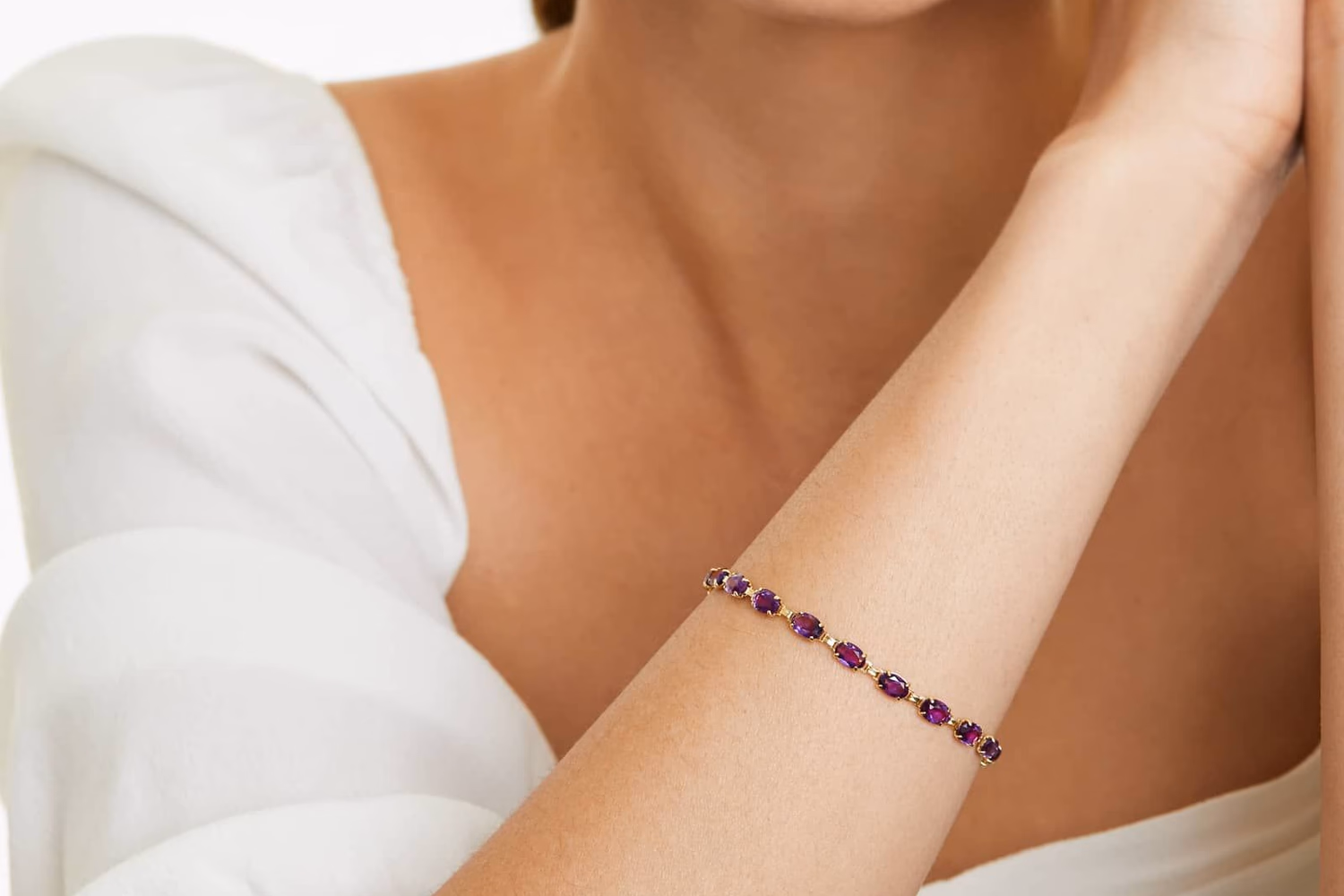 Citrine Line Bracelet in 14K Yellow Gold by James Allen