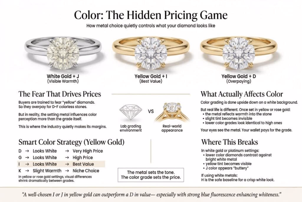 infographic for diamond 4c guide of Color