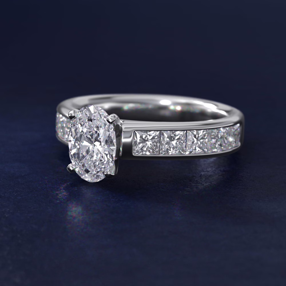 oval vintage diamond ring white gold milgrain