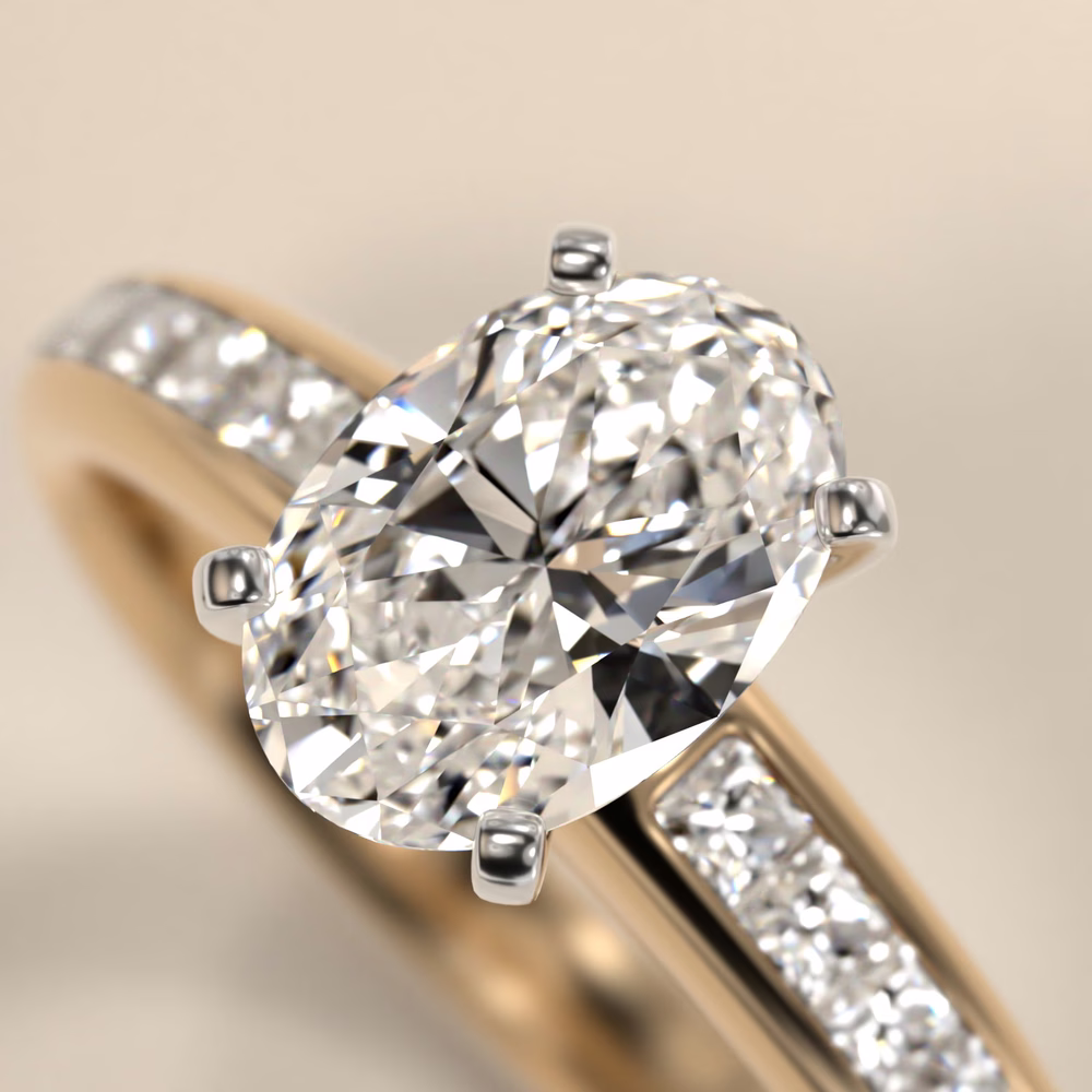 oval vintage diamond ring yellow gold art deco