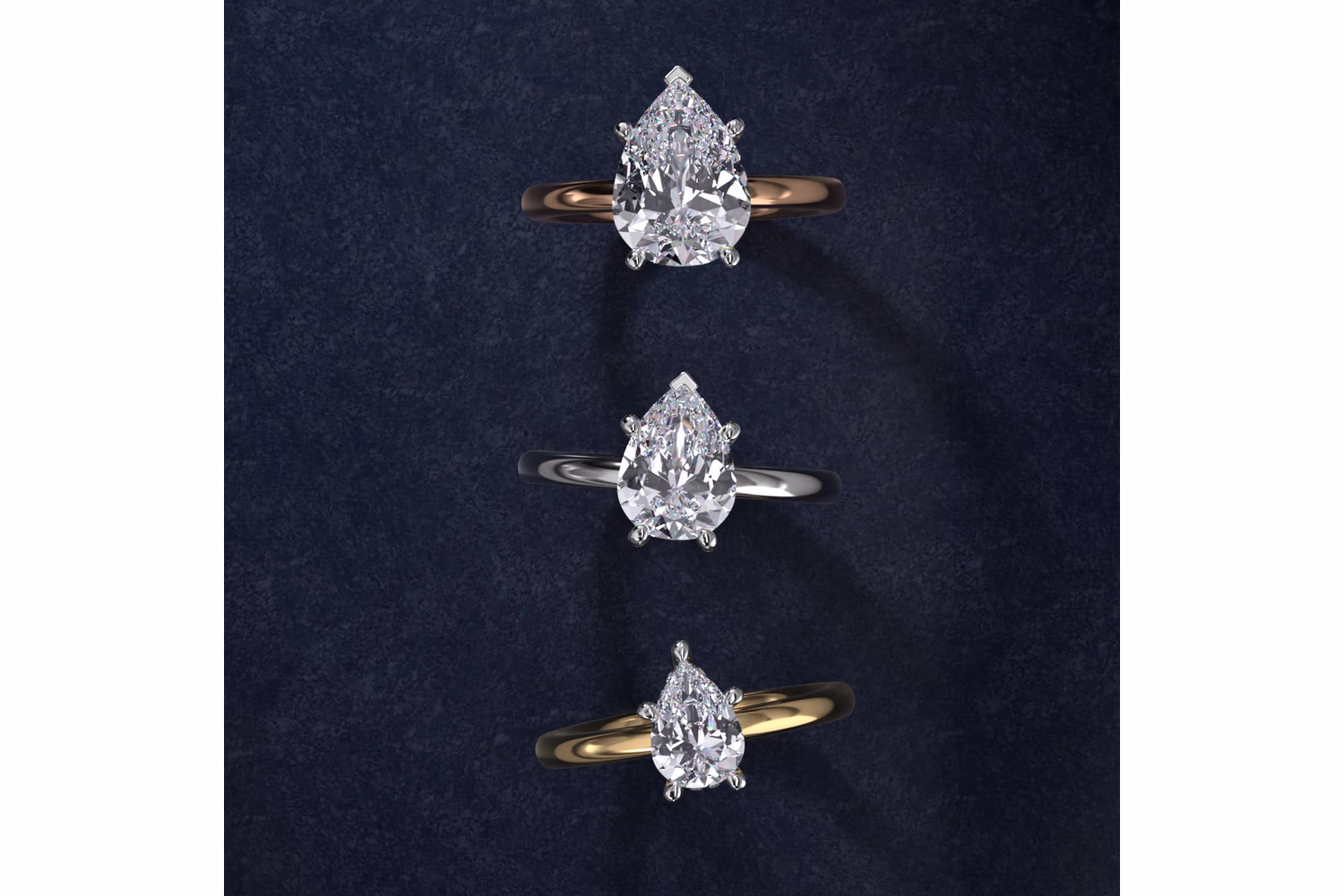 Pear shaped solitaire diamond ring in 14k yellow gold — Blue Nile