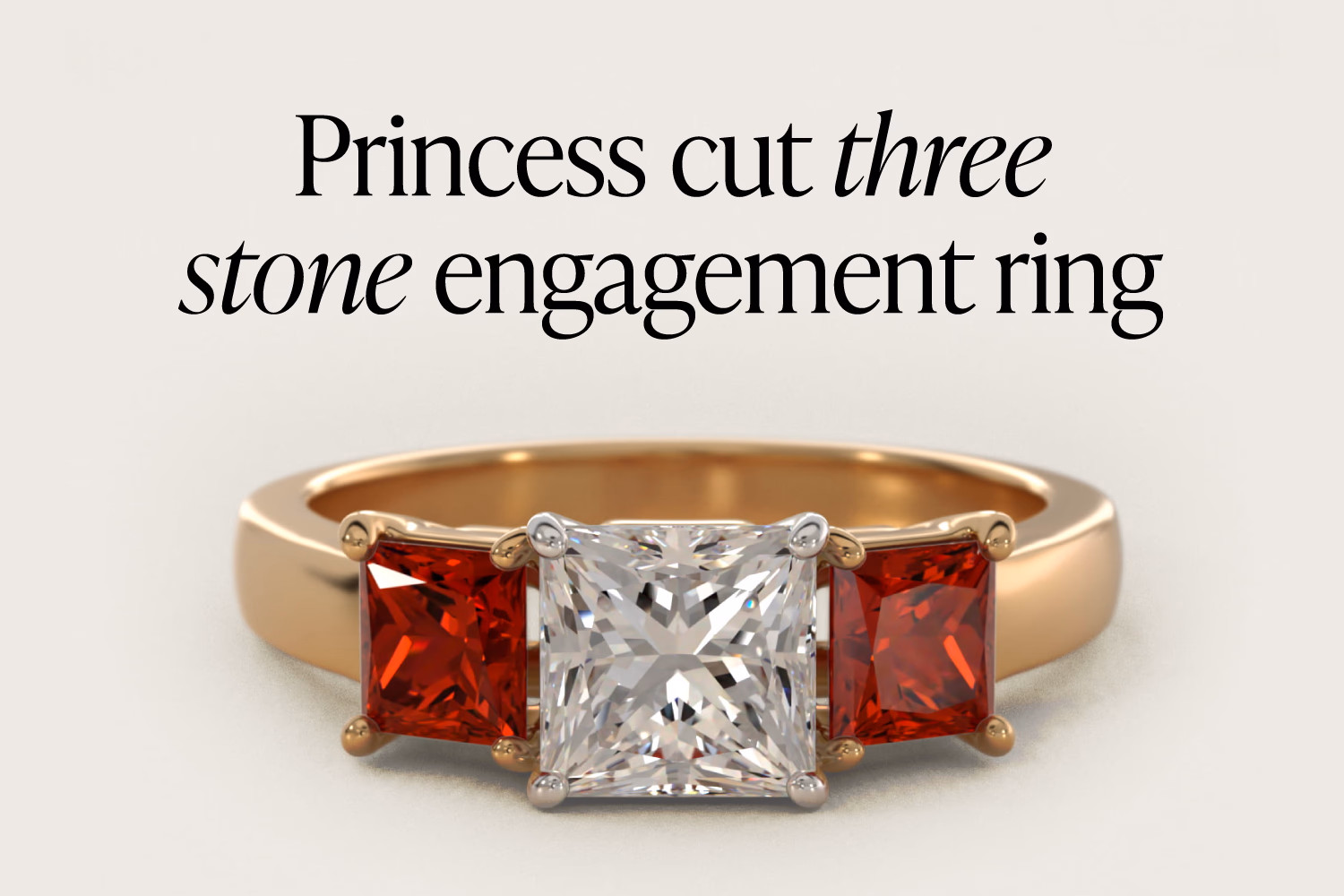 Princess Cut Three Stone Engagement Ring: Side Stone Sizing Rules for a Square Center (2026)