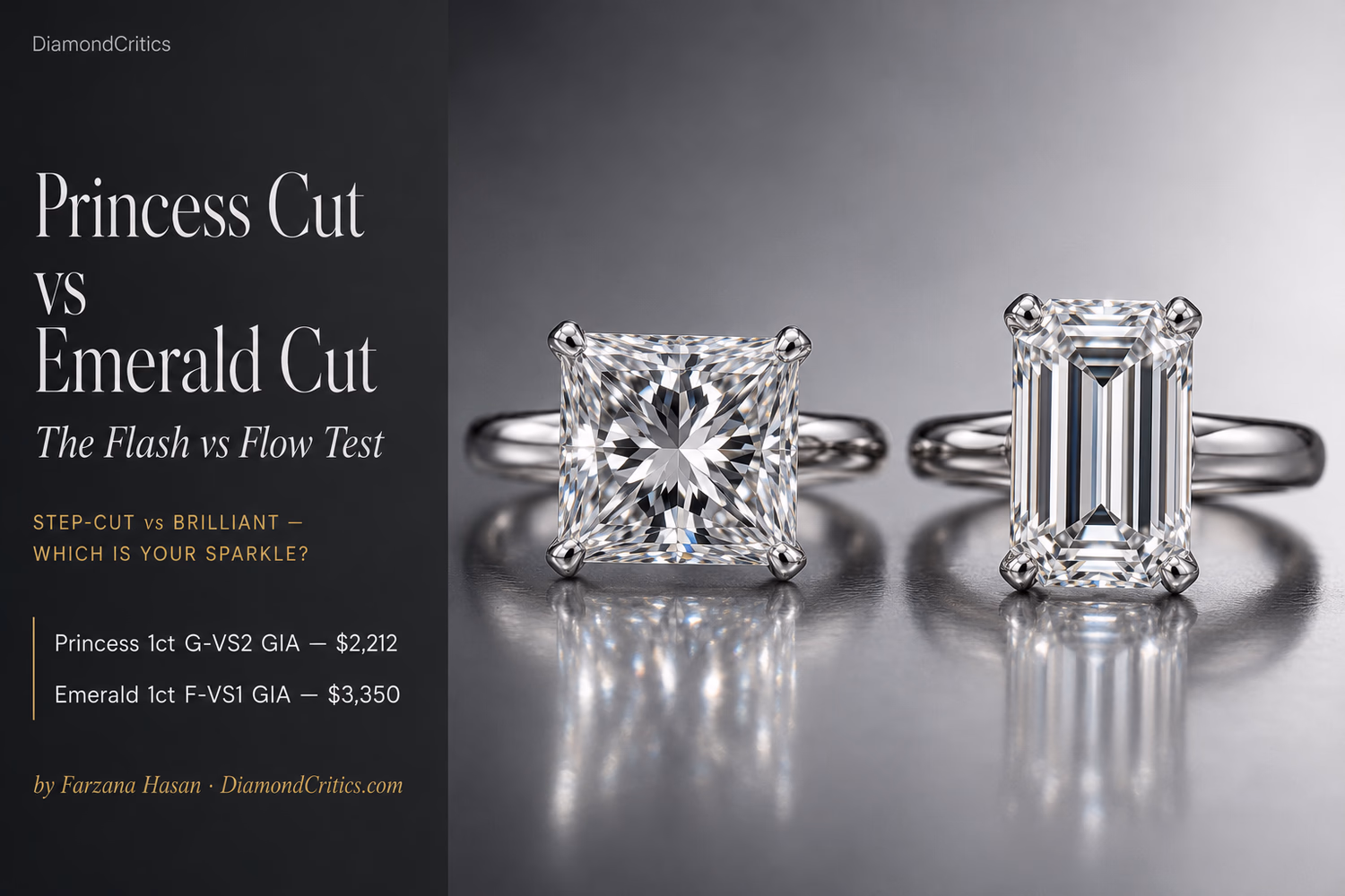 Princess Cut vs Emerald Cut Diamond: The Flash vs Flow Test and Why Clarity Rules Are Completely Different (2026)