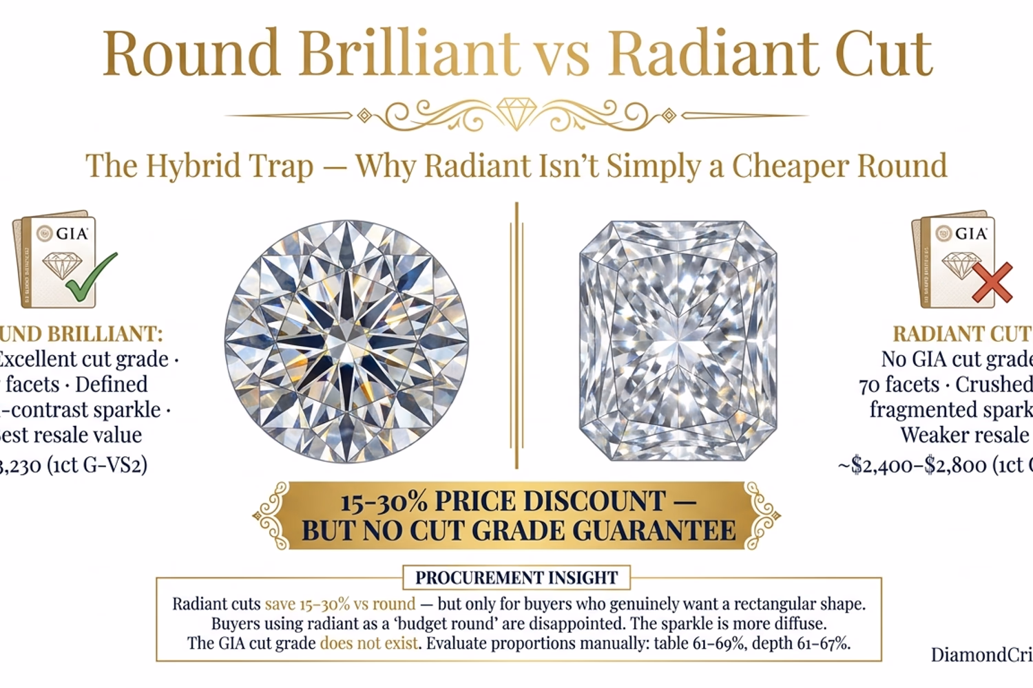 Round Diamond vs Radiant Cut: Which to Buy in 2026?